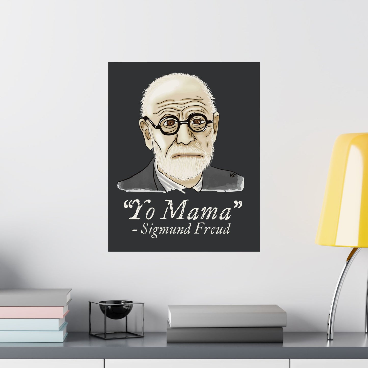 Sigmund Freud Wall Poster, Psychology Humor Poster, ‘Yo Mama’ Joke Art Print