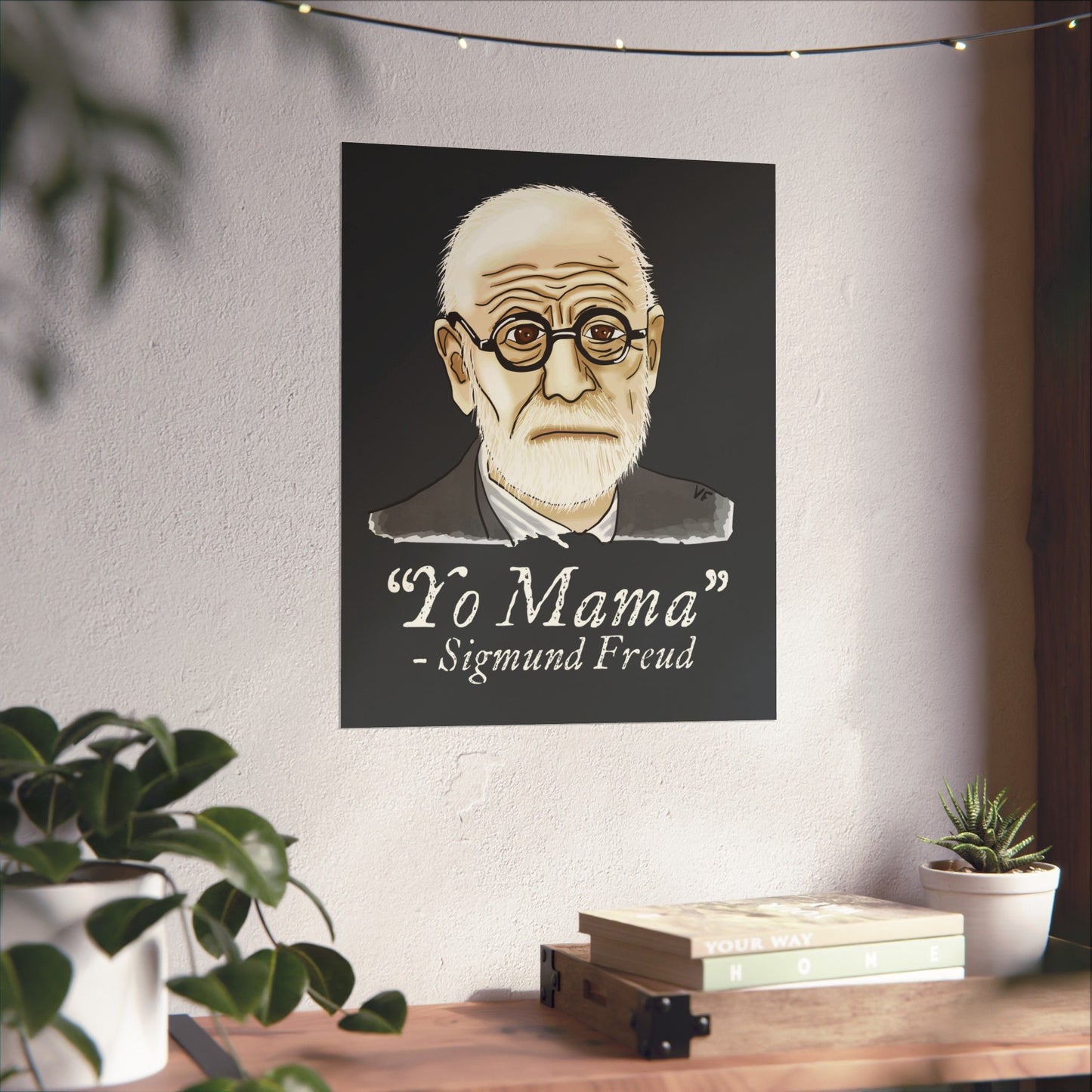 Sigmund Freud Wall Poster, Psychology Humor Poster, ‘Yo Mama’ Joke Art Print