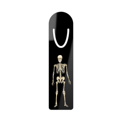 Gothic Skeleton Bookmark, Anatomical Illustration, Healthcare Professional Gift, Black Aluminum Page Marker