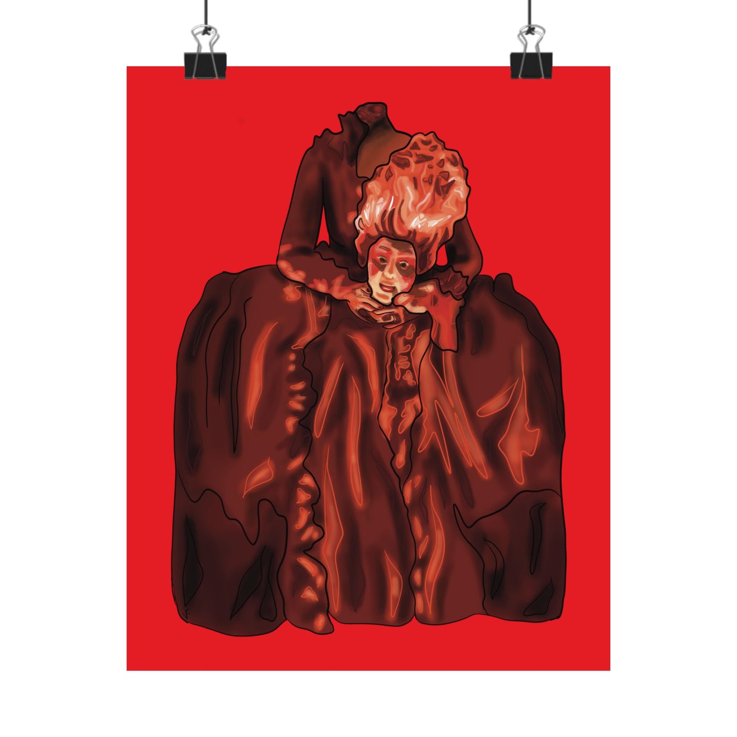 Marie Antoinette Wall Poster, Beheaded Queen Gothic Art Print, French Rococo Art Print