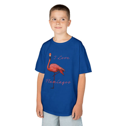 I Love Flamingos Kids T-Shirt, Animal Facts, Front and Back Print