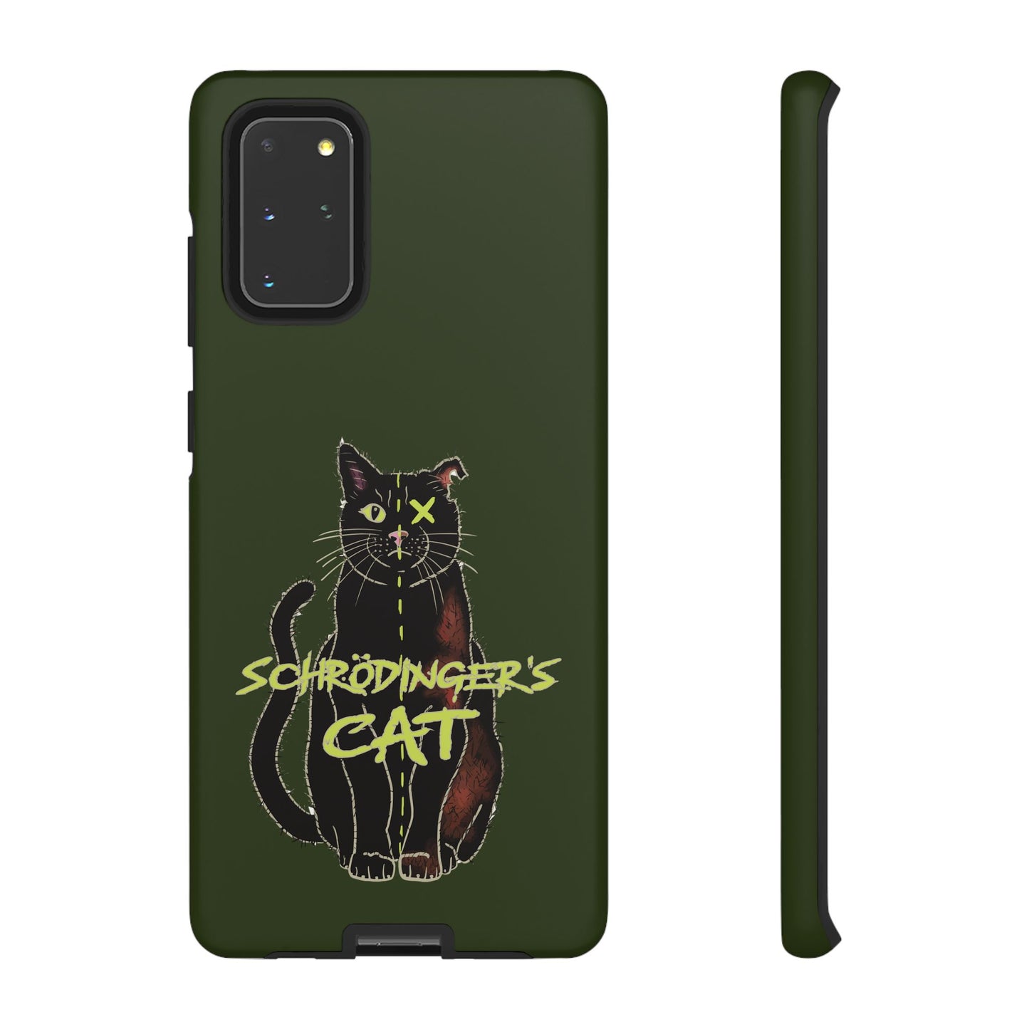Schrodinger's Cat Phone Case, Green Physics Phone Case for iPhone, Google Pixel, Samsung Galaxy