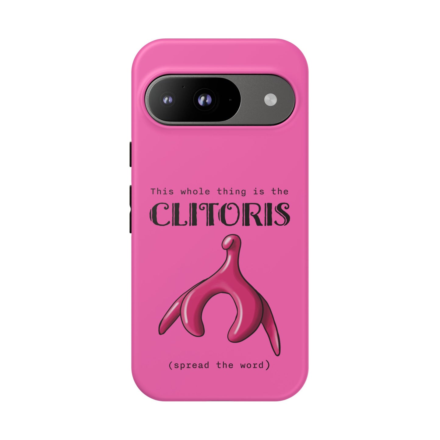 Clitoris Phone Case, Female Reproductive Anatomy Protective Cover for iPhone, Google Pixel, Samsung Galaxy, Pink