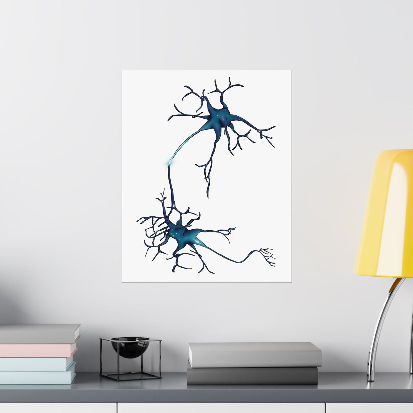 Neuron Wall Poster, Nervous System Anatomical Art Print, Neural Network Poster, Medical Illustration