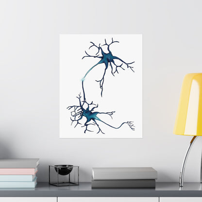 Neuron Wall Poster, Nervous System Anatomical Art Print, Neural Network Poster, Medical Illustration