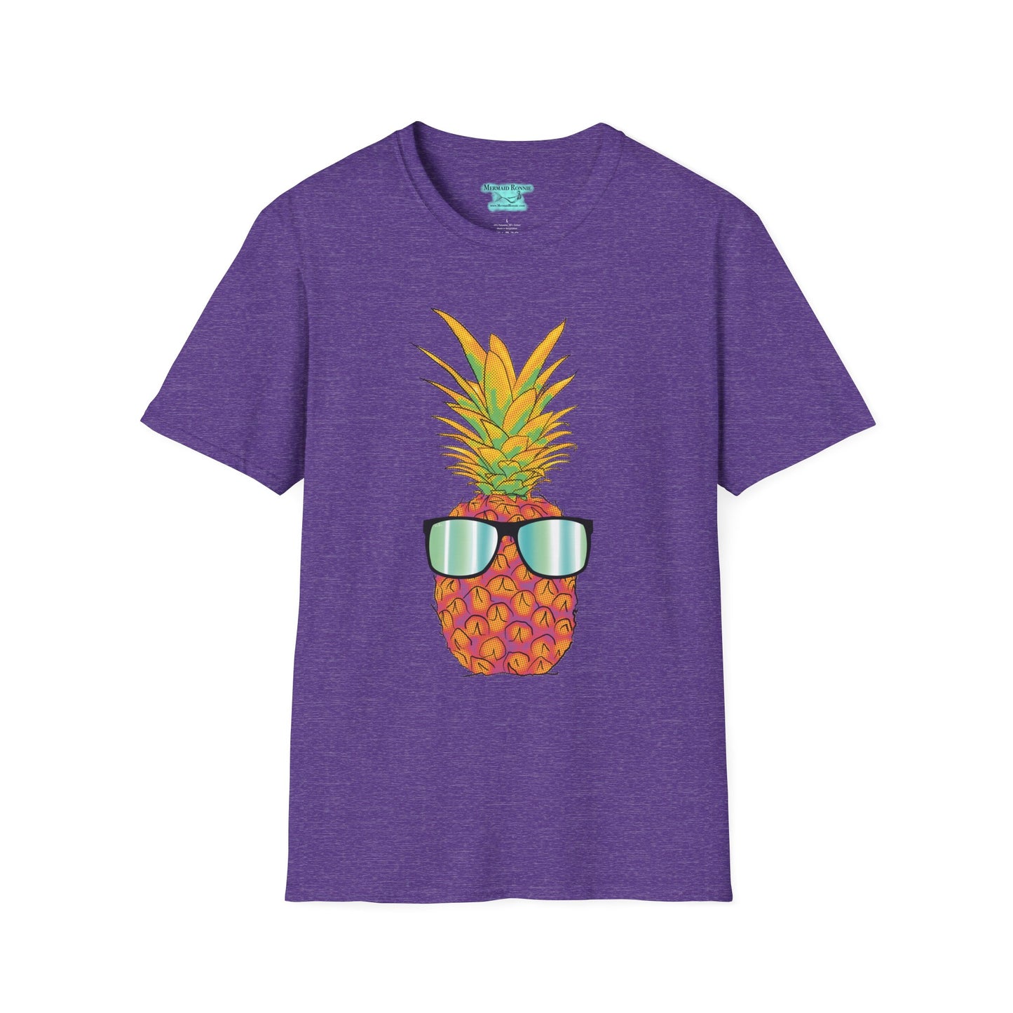 Pineapple Graphic T-Shirt, Tropical Fruit with Sunglasses Tee, Unisex vacation shirt