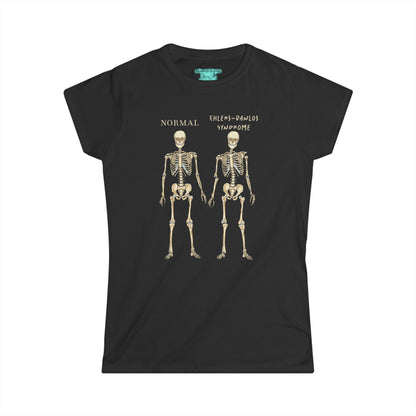 Ehlers Danlos Syndrome Awareness T-Shirt, EDS Skeleton Comparison Women's Tee