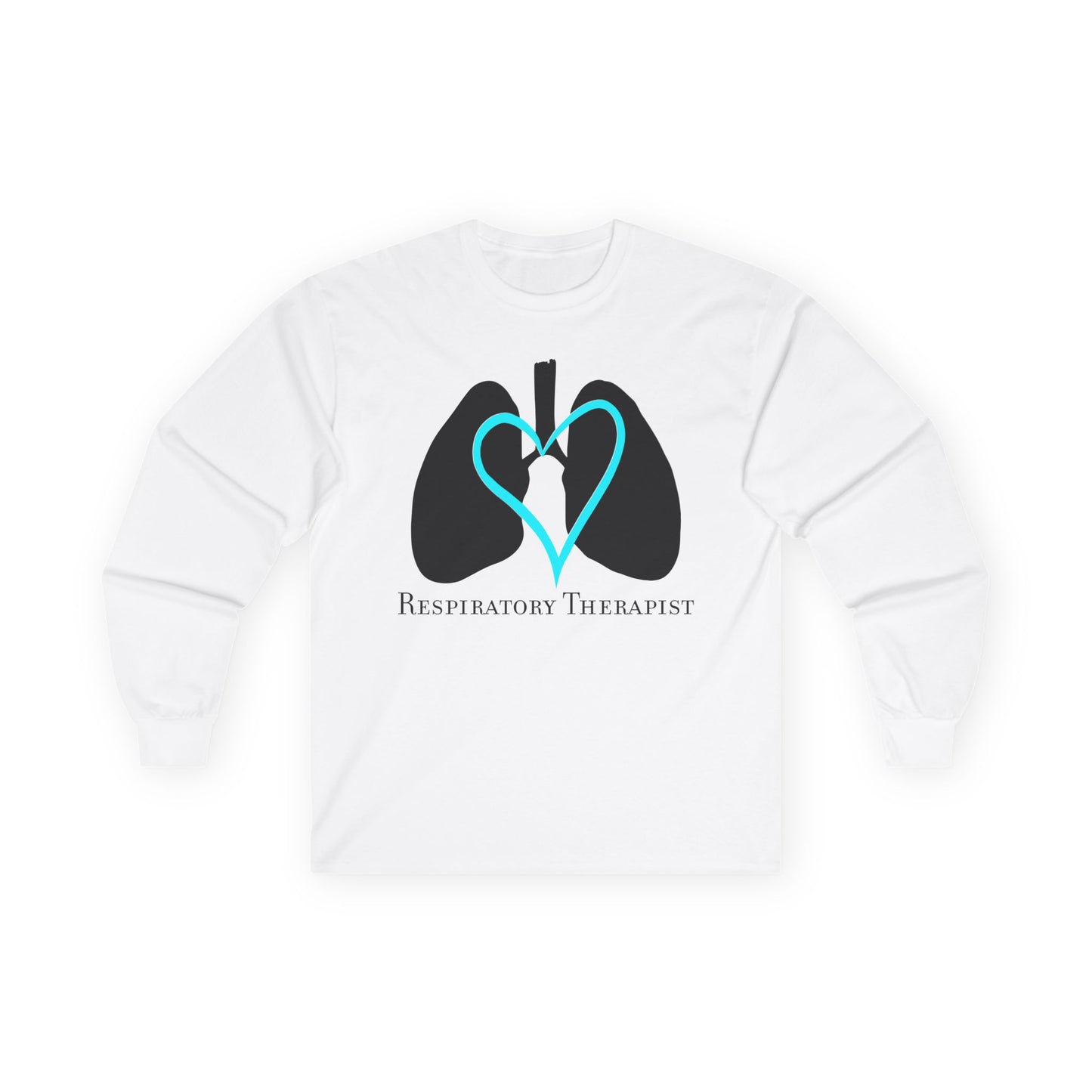 Respiratory Therapist Long Sleeve T-Shirt, Lungs and Heart Design, Unisex Tee