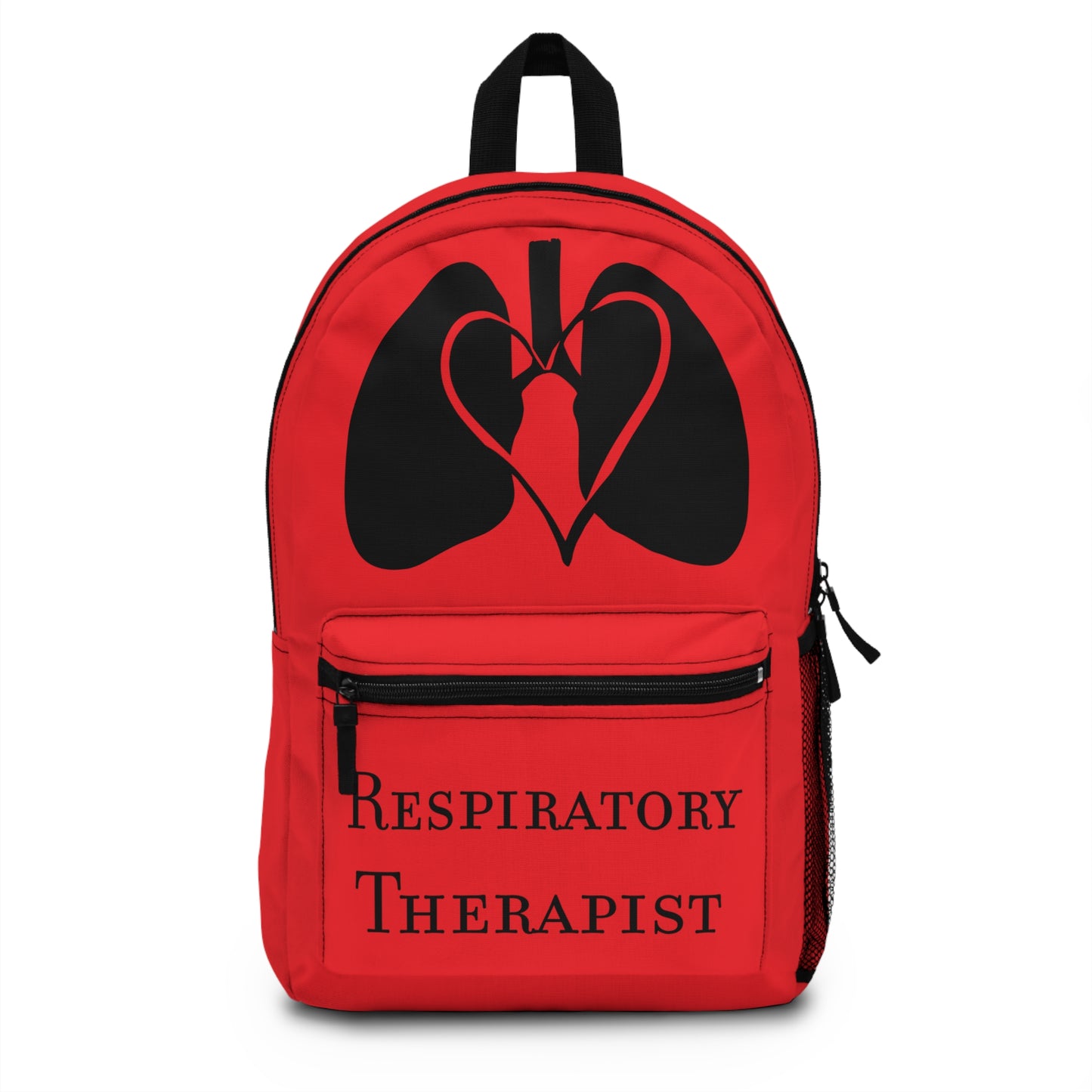Respiratory Therapist Backpack, Red Backpack with Heart and Lungs, Professional Medical Bag