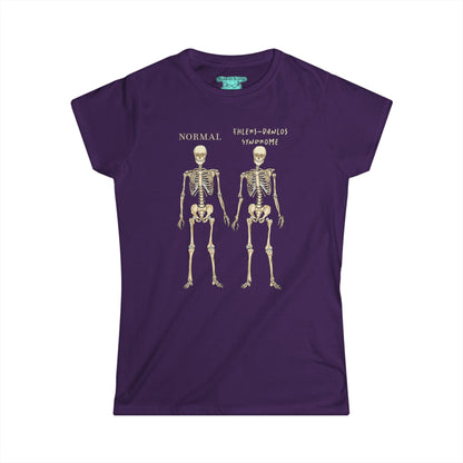 Ehlers Danlos Syndrome Awareness T-Shirt, EDS Skeleton Comparison Women's Tee