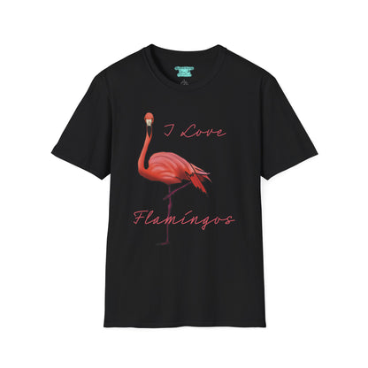 Flamingo T-Shirt, I Love Flamingos Unisex Tee, Flamingo Facts, Printed on Front and Back