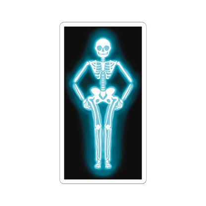 Skeleton Neon Sign Sticker, Glowing Skeleton Design, Skeleton Vinyl Decal
