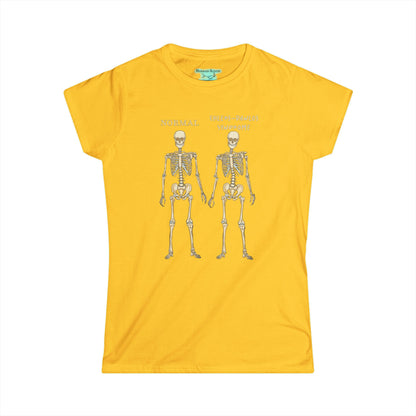 Ehlers Danlos Syndrome Awareness T-Shirt, EDS Skeleton Comparison Women's Tee