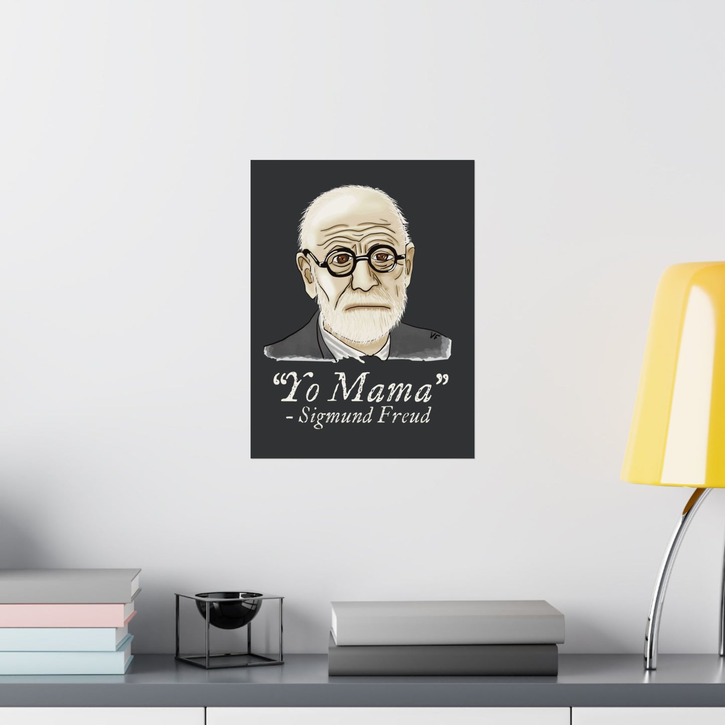 Sigmund Freud Wall Poster, Psychology Humor Poster, ‘Yo Mama’ Joke Art Print