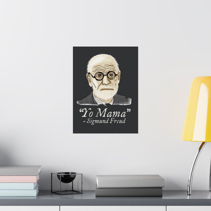 Sigmund Freud Wall Poster, Psychology Humor Poster, ‘Yo Mama’ Joke Art Print