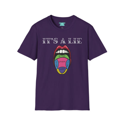 Tongue Taste Map T-Shirt, Funny Anatomy Unisex Short-Sleeve Tee, It’s a Lie Conspiracy