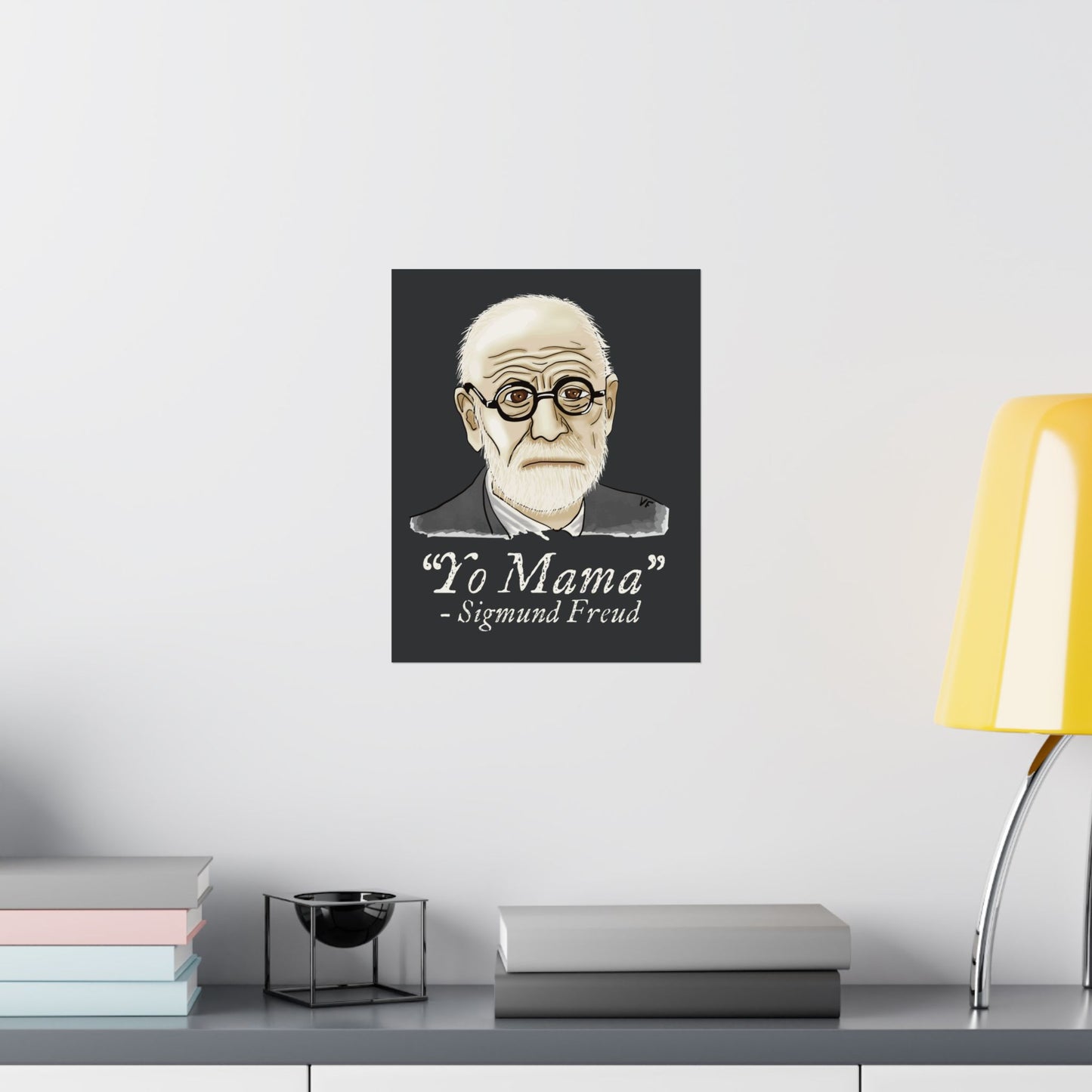 Sigmund Freud Wall Poster, Psychology Humor Poster, ‘Yo Mama’ Joke Art Print