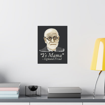 Sigmund Freud Wall Poster, Psychology Humor Poster, ‘Yo Mama’ Joke Art Print
