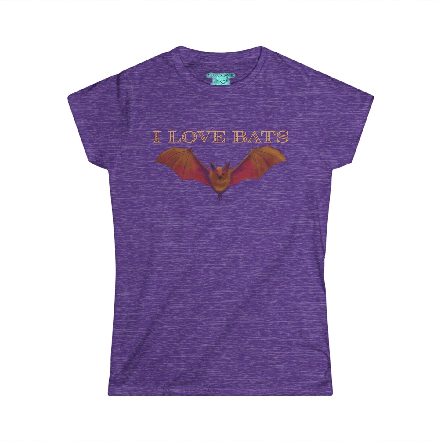I Love Bats Women's T-Shirt, Bat Conservation Tee with Educational Bat Facts