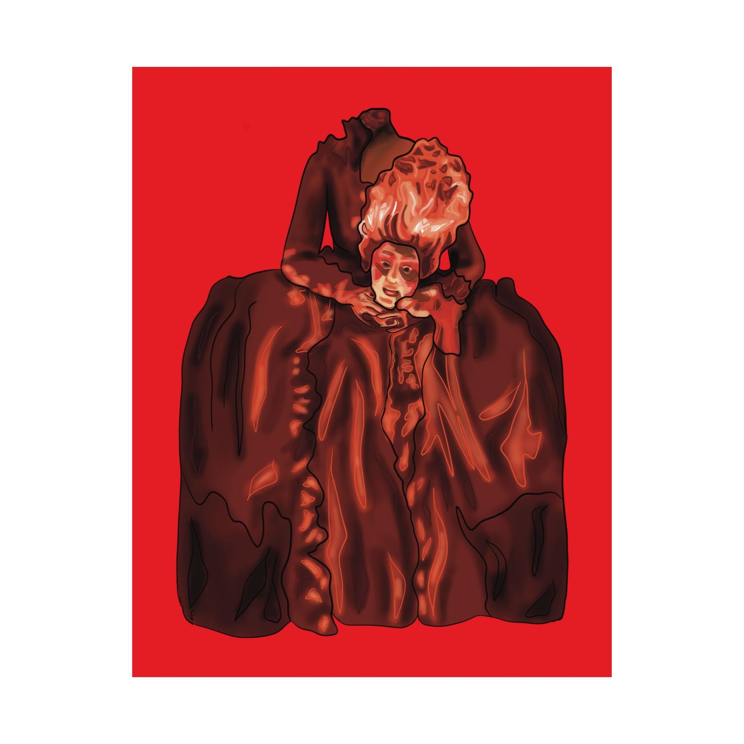 Marie Antoinette Wall Poster, Beheaded Queen Gothic Art Print, French Rococo Art Print