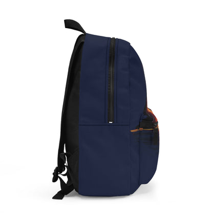 Volcanic Eruption Backpack, Navy Blue Canvas Backpack, Erupting Volcano with Flowing Lava