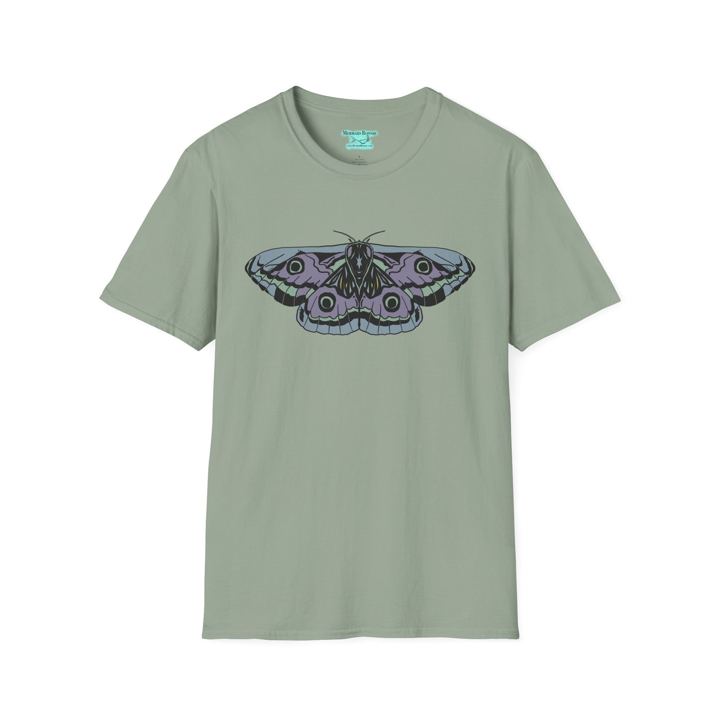 Moth Graphic T-Shirt, Purple and Blue Butterfly Tee, Unisex Insect Shirt