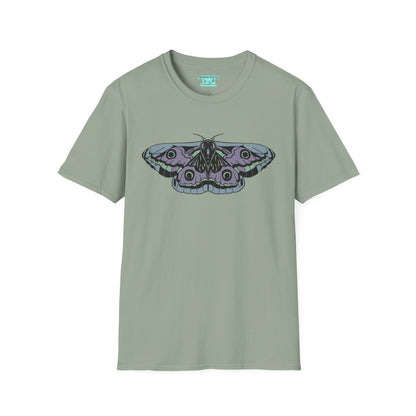 Moth Graphic T-Shirt, Purple and Blue Butterfly Tee, Unisex Insect Shirt