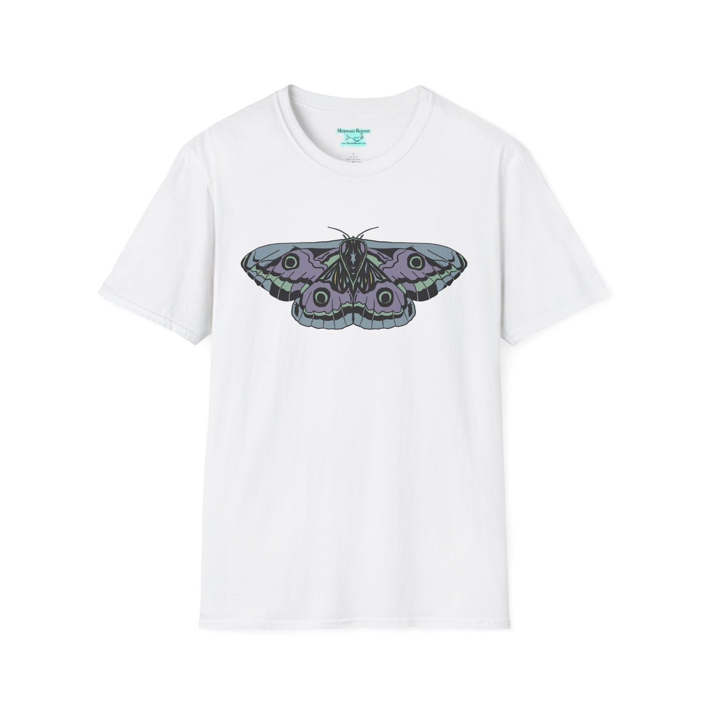 Moth Graphic T-Shirt, Purple and Blue Butterfly Tee, Unisex Insect Shirt