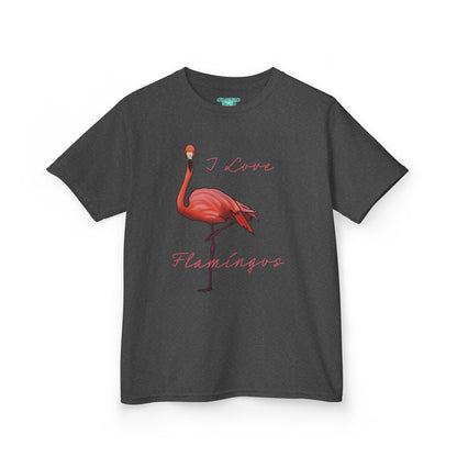 I Love Flamingos Kids T-Shirt, Animal Facts, Front and Back Print