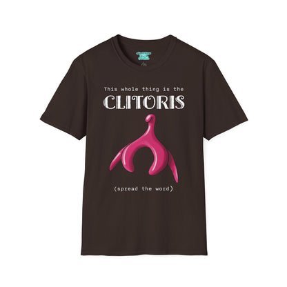 Funny Clitoris Awareness T-Shirt, Female Reproductive Health, Anatomy Humor, White Text