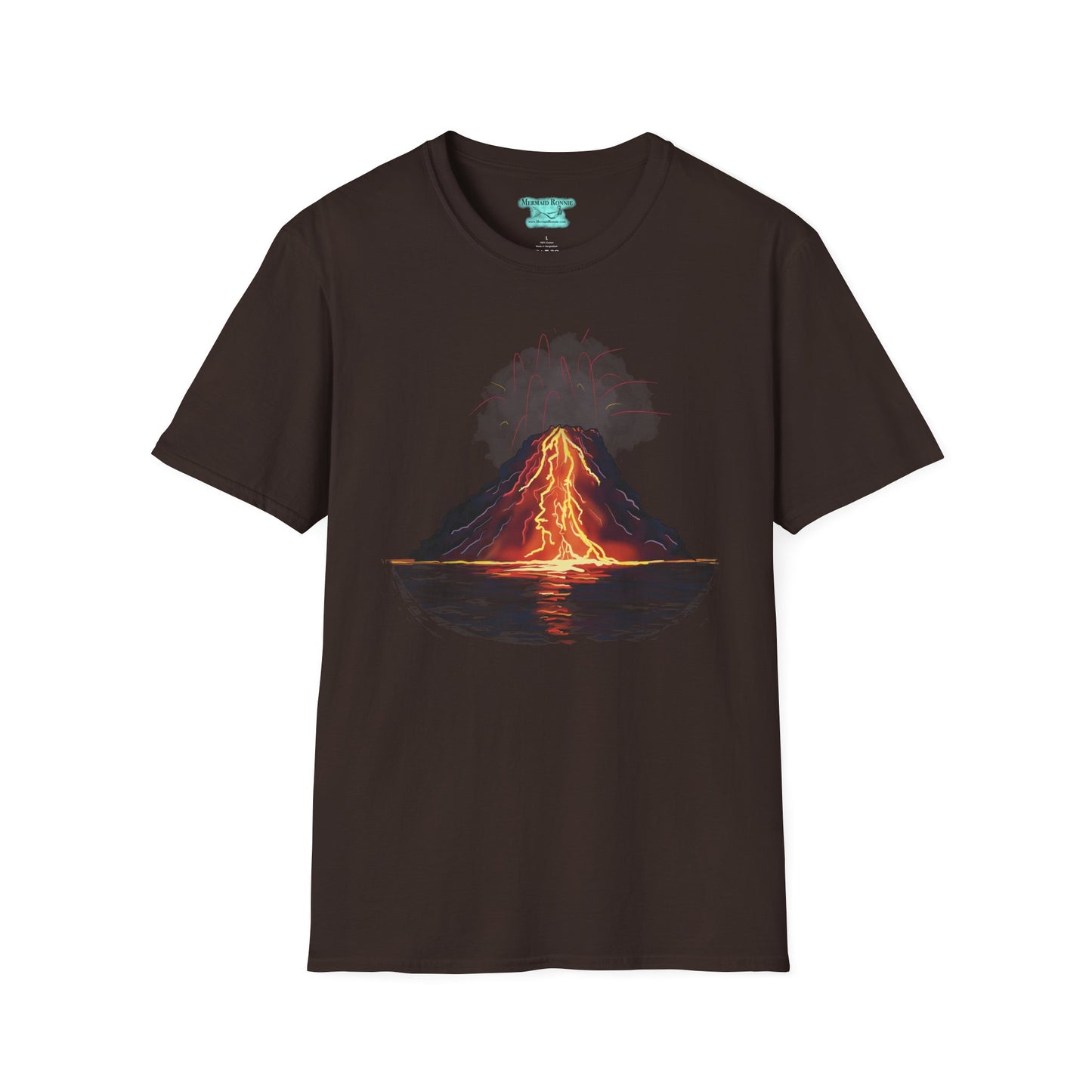Volcano Graphic T-Shirt, Unisex Nature Tee, Volcanic Eruption
