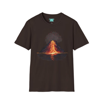 Volcano Graphic T-Shirt, Unisex Nature Tee, Volcanic Eruption