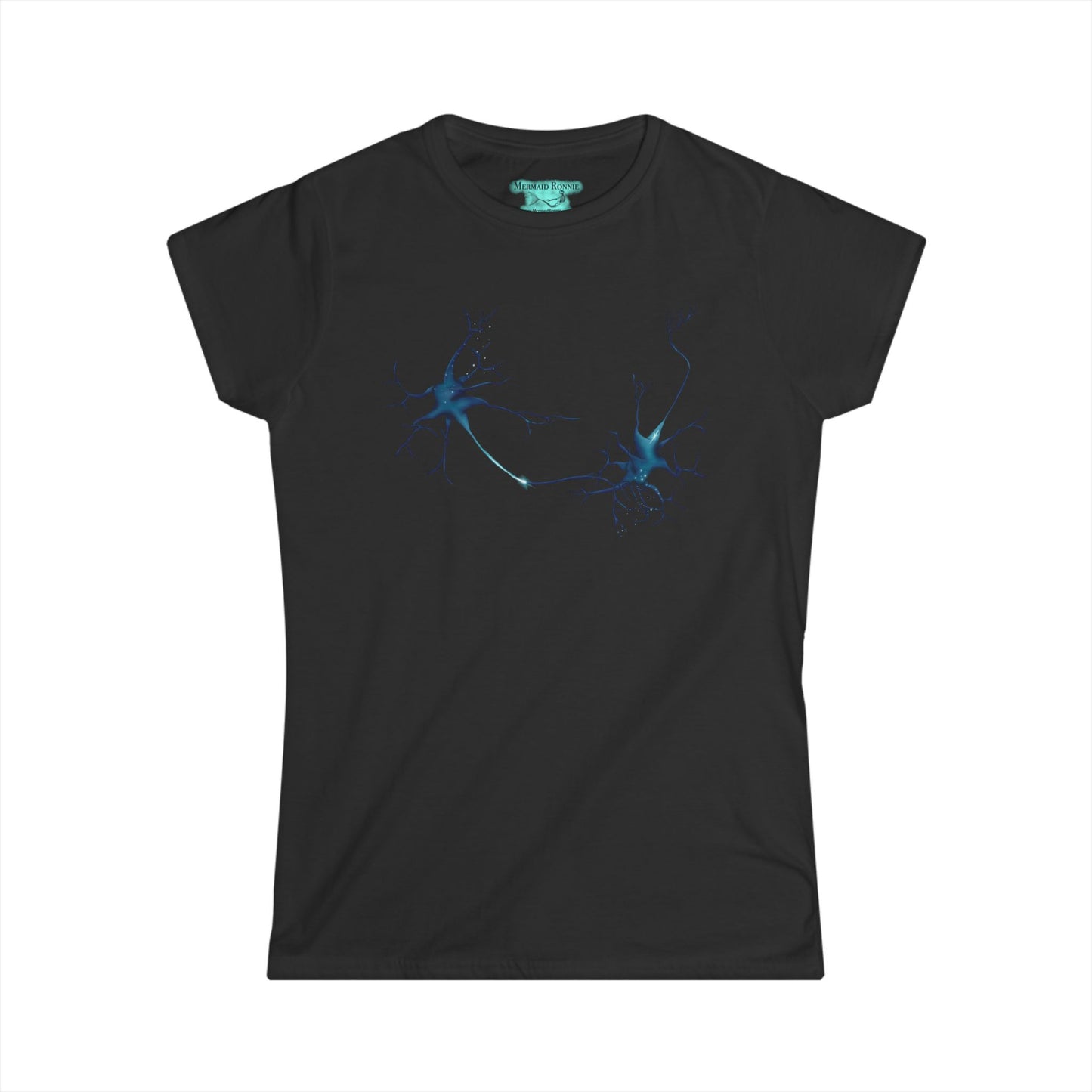 Neuron Women's T-Shirt, Scientific Illustration of Neurons Synapsing