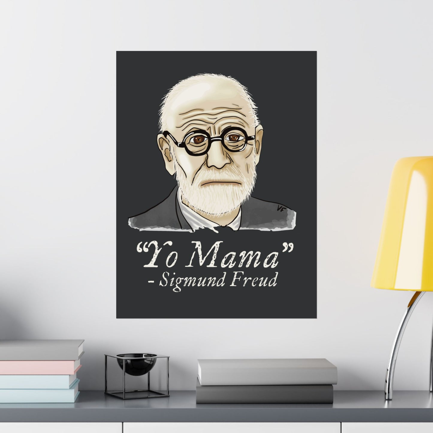 Sigmund Freud Wall Poster, Psychology Humor Poster, ‘Yo Mama’ Joke Art Print