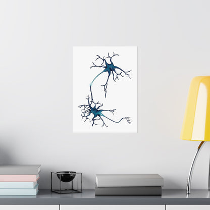 Neuron Wall Poster, Nervous System Anatomical Art Print, Neural Network Poster, Medical Illustration