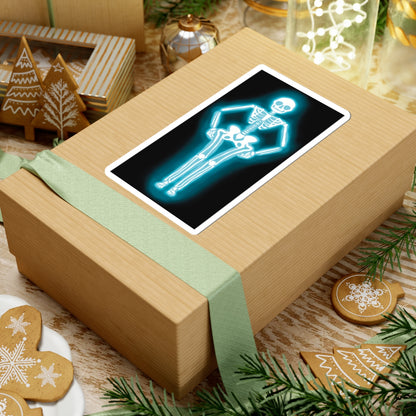 Skeleton Neon Sign Sticker, Glowing Skeleton Design, Skeleton Vinyl Decal