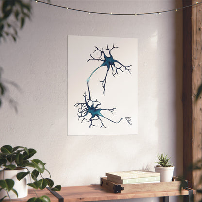 Neuron Wall Poster, Nervous System Anatomical Art Print, Neural Network Poster, Medical Illustration