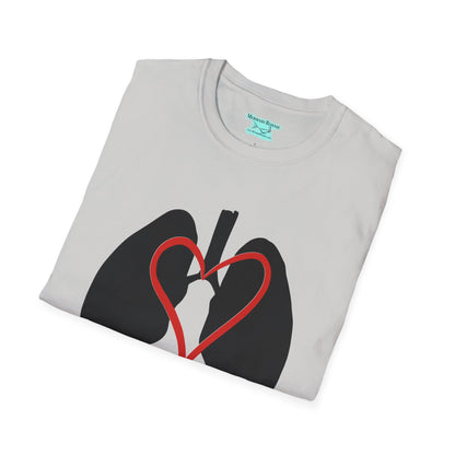Respiratory Therapist T-Shirt, Lungs and Heart Unisex Short Sleeve Tee