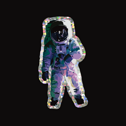 Astronaut Glitter Sticker, Space Suit Vinyl Decal, Space Explorer Sticker, Astronomy Glitter Sticker