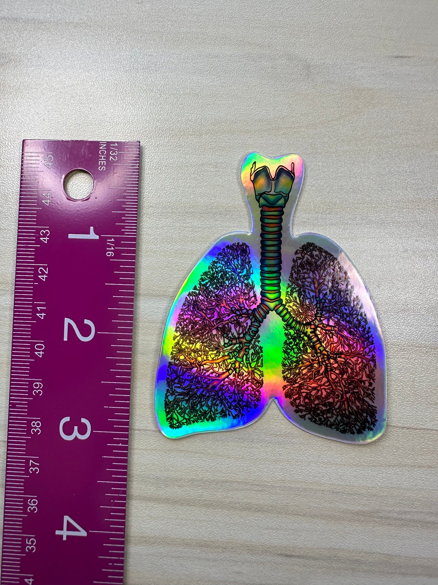 Anatomical Lung Sticker with Bronchial Tree Holographic Sticker, Respiratory Therapist, Pulmonologist, Nurse Gift, Laptop Sticker
