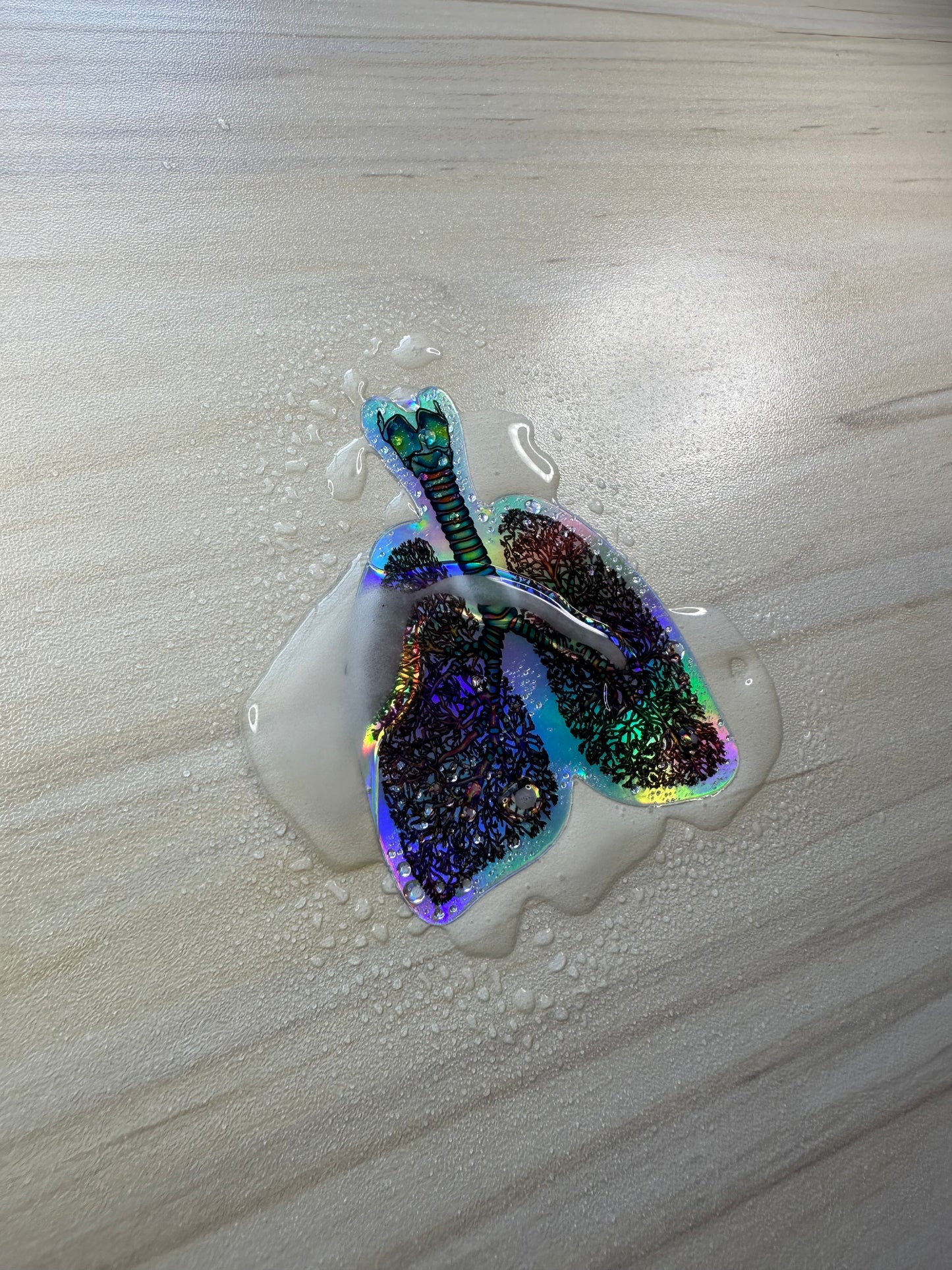 Anatomical Lung Sticker with Bronchial Tree Holographic Sticker, Respiratory Therapist, Pulmonologist, Nurse Gift, Laptop Sticker