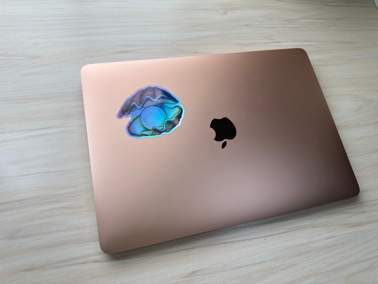 Holographic Pearl in Oyster Vinyl Sticker, Ocean Art Vinyl Decal, Nautical, Marine Biology Sticker