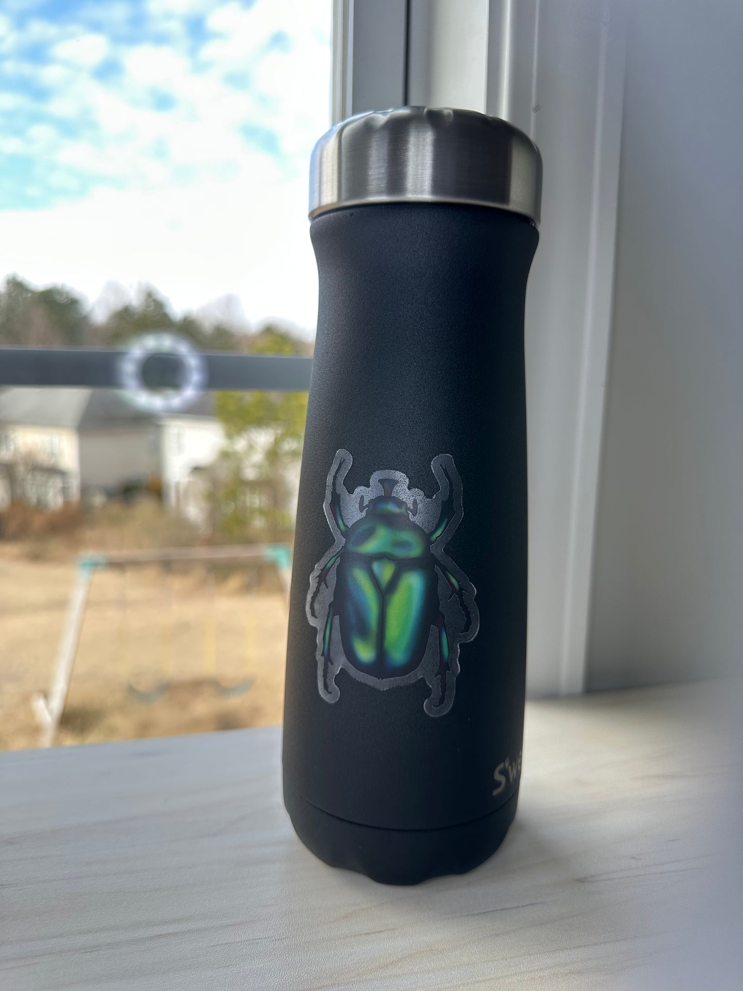 June Bug Vinyl Sticker, Green Chafer Beetle Decal, Entomology Insect Sticker