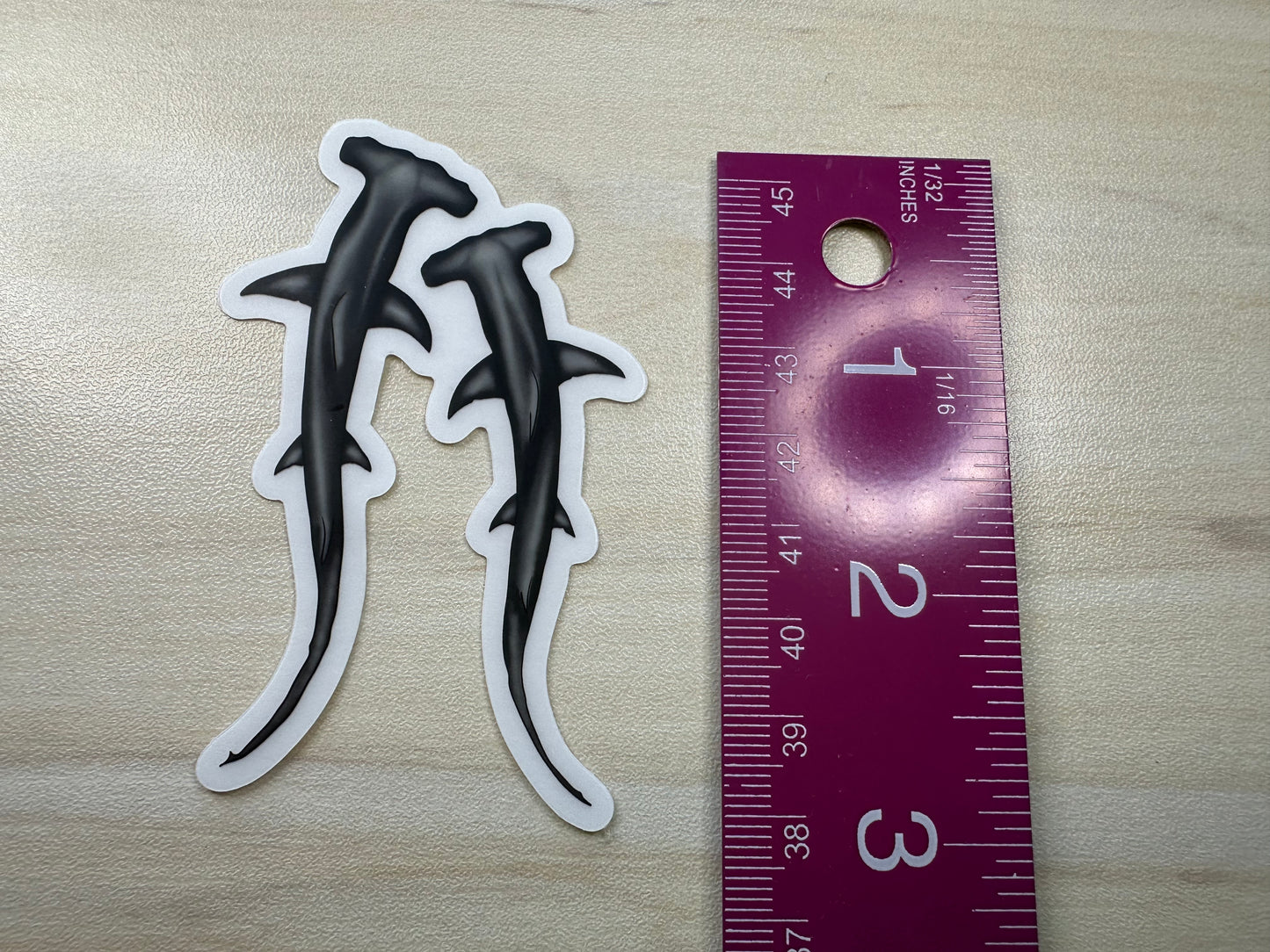 Hammerhead Shark Vinyl Sticker, Ocean Predator Decal, Marine Biology Sticker, Transparent Sticker