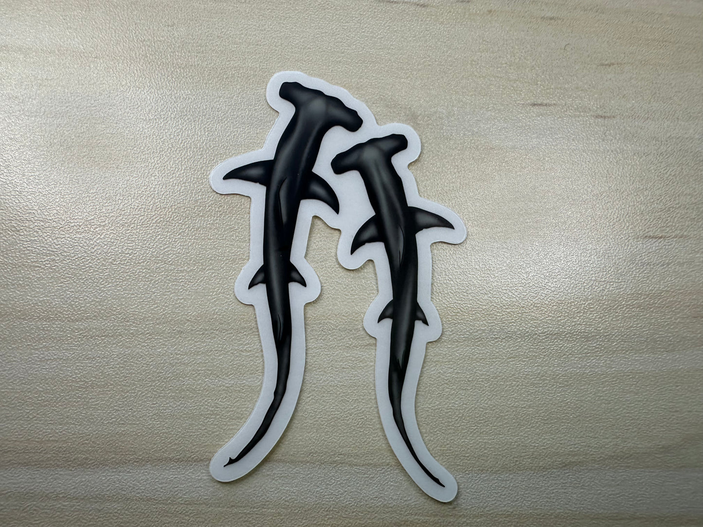 Hammerhead Shark Vinyl Sticker, Ocean Predator Decal, Marine Biology Sticker, Transparent Sticker