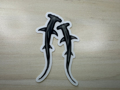 Hammerhead Shark Vinyl Sticker, Ocean Predator Decal, Marine Biology Sticker, Transparent Sticker