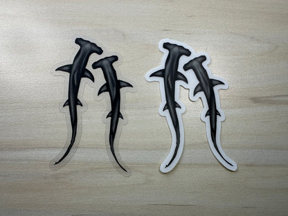 Hammerhead Shark Vinyl Sticker, Ocean Predator Decal, Marine Biology Sticker, Transparent Sticker