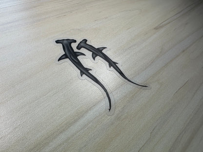 Hammerhead Shark Vinyl Sticker, Ocean Predator Decal, Marine Biology Sticker, Transparent Sticker