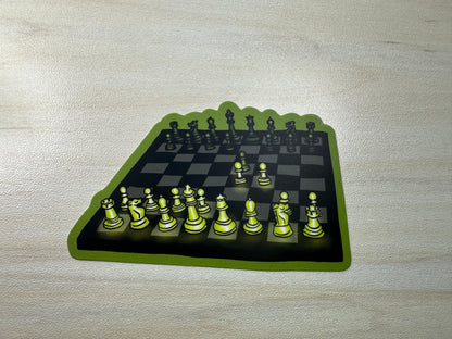Chess Sticker, Game Theory, Chess Art, Chess Player Gift, Queens Gambit, Chess Openings, Glowing Chess Pieces, Vinyl Sticker, Laptop Sticker