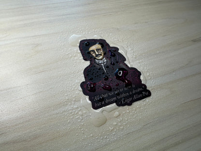 Edgar Allan Poe Sticker, Poe Quote Vinyl Decal, Gothic Literature, Raven and Roses, Dark Academia